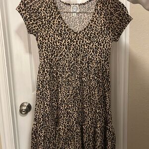 Blue Rain Floral and Leopard Print Top